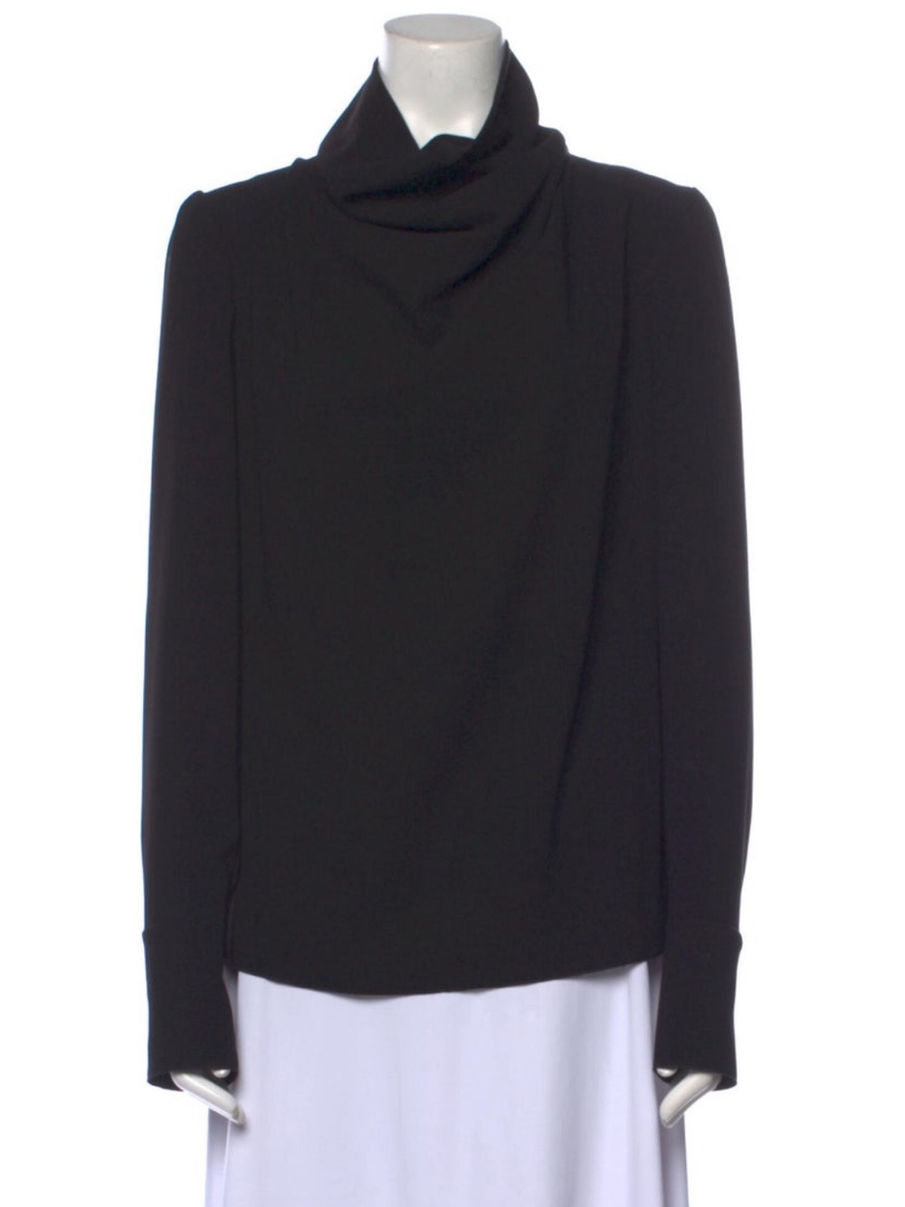 Maison Martin Margiela Black Long-Sleeve Cowl Neck Blouse